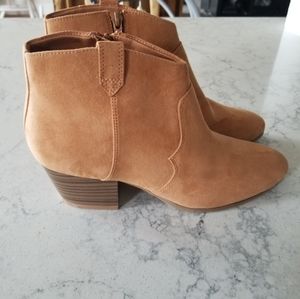 Ultrasuede camel booties